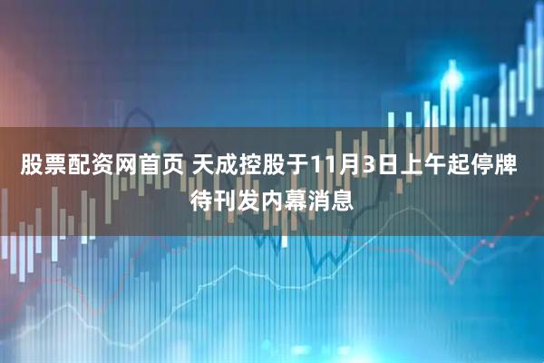 股票配资网首页 天成控股于11月3日上午起停牌 待刊发内幕消息